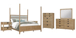 Parker House Escape - Bedroom King Poster Bed 2 Nightstands Dresser with Mirror and Chest