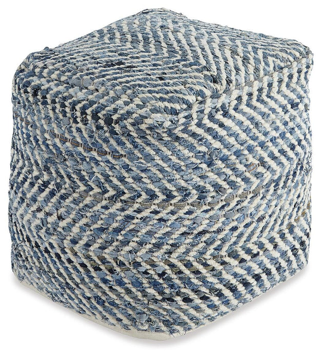 Chevron Pouf - MI Hometown Furnishings (MI)*