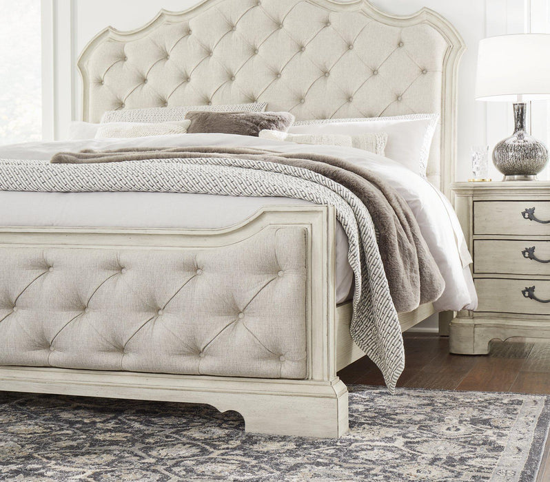 Arlendyne Antique White California King Upholstered Bed