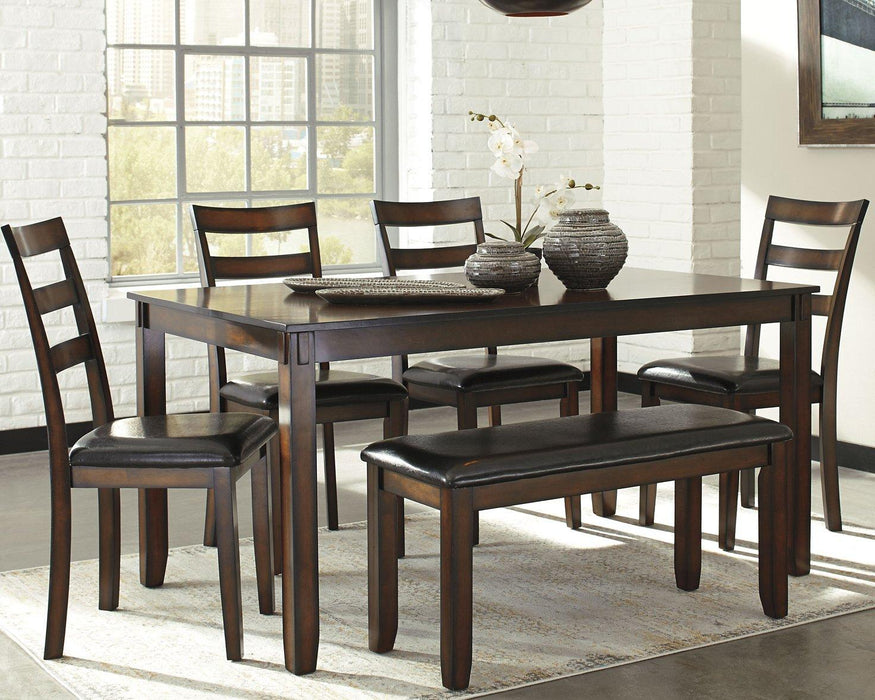 Coviar Dining Table and Chairs with Bench (Set of 6)