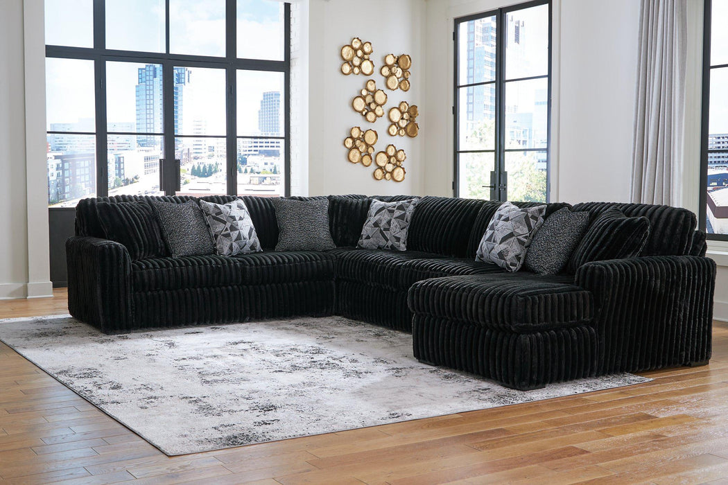 Midnight-Madness Sectional with Chaise - MI Hometown Furnishings (MI)*