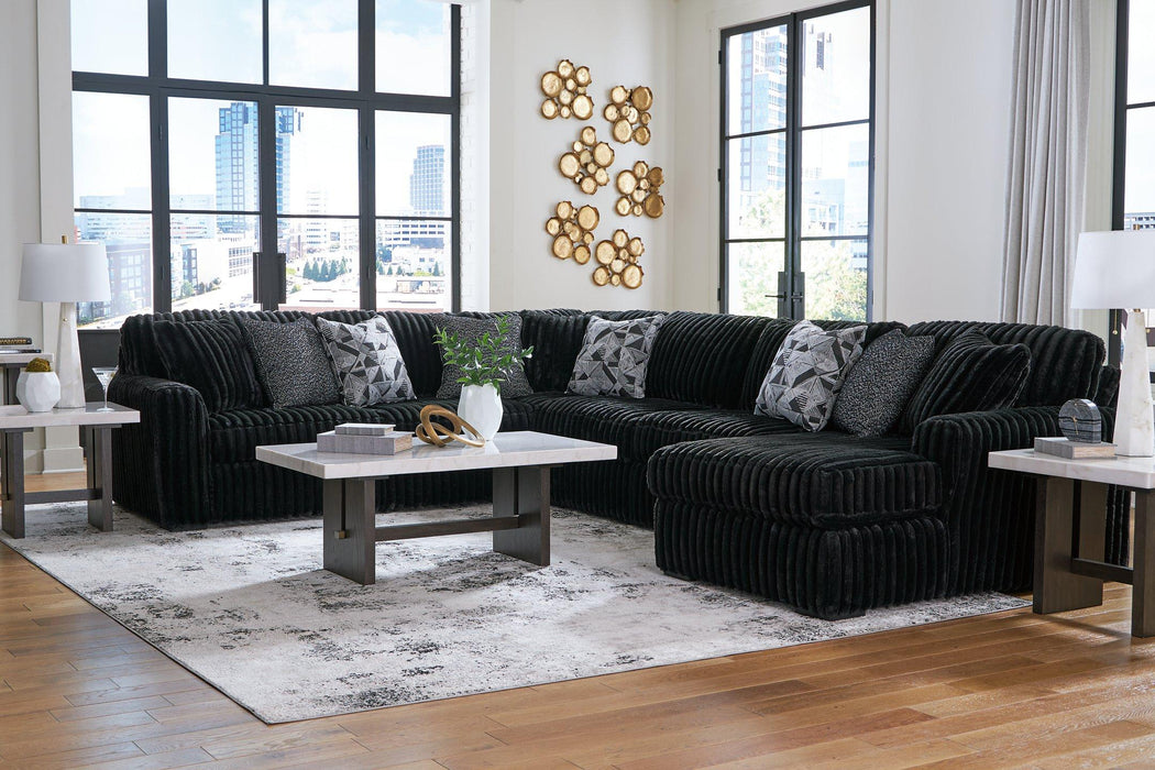 Midnight-Madness Sectional with Chaise - MI Hometown Furnishings (MI)*