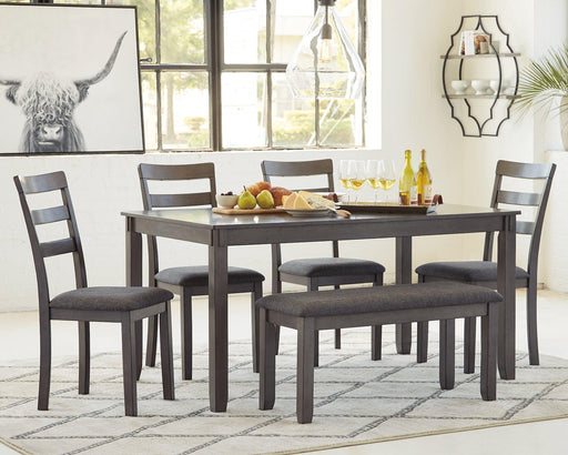 Bridson Dining Table and Chairs with Bench (Set of 6) - MI Hometown Furnishings (MI)*