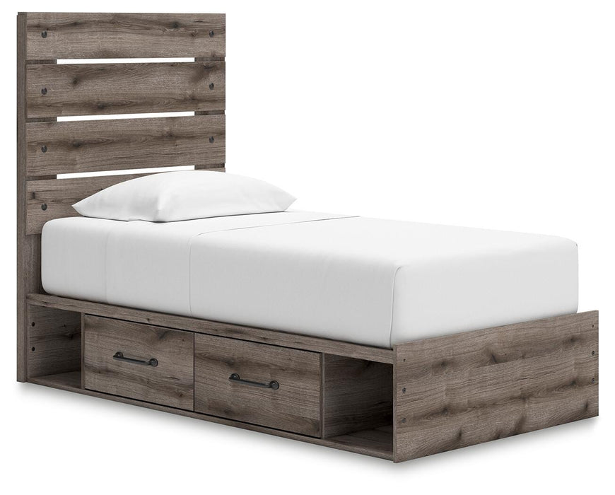 Graystorm Bed with Storage - MI Hometown Furnishings (MI)*