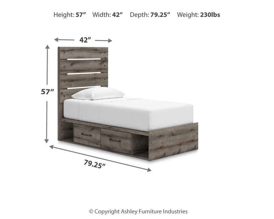 Graystorm Bed with Storage - MI Hometown Furnishings (MI)*