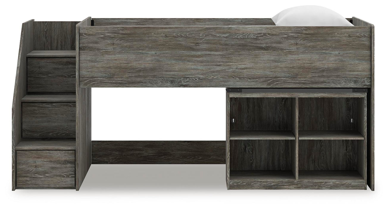Frandern Loft Bed with Bookcase Storage - MI Hometown Furnishings (MI)*