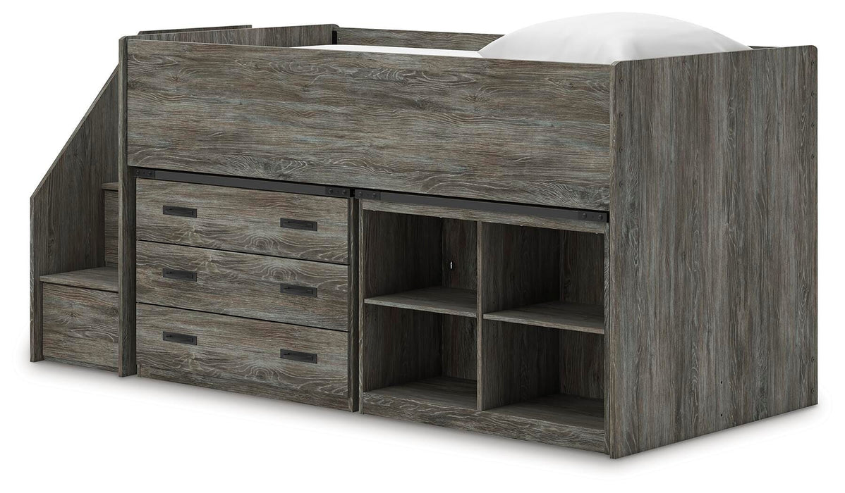 Frandern Loft Bed with Bookcase and Drawer Storage - MI Hometown Furnishings (MI)*