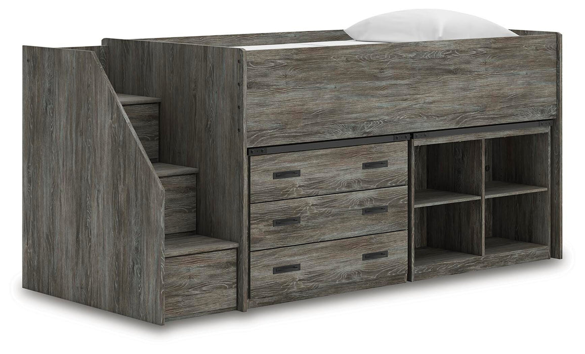 Frandern Loft Bed with Bookcase and Drawer Storage - MI Hometown Furnishings (MI)*