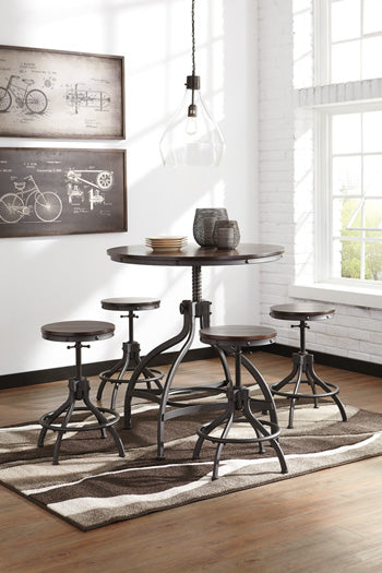Odium Counter Height Dining Table and Bar Stools (Set of 5)