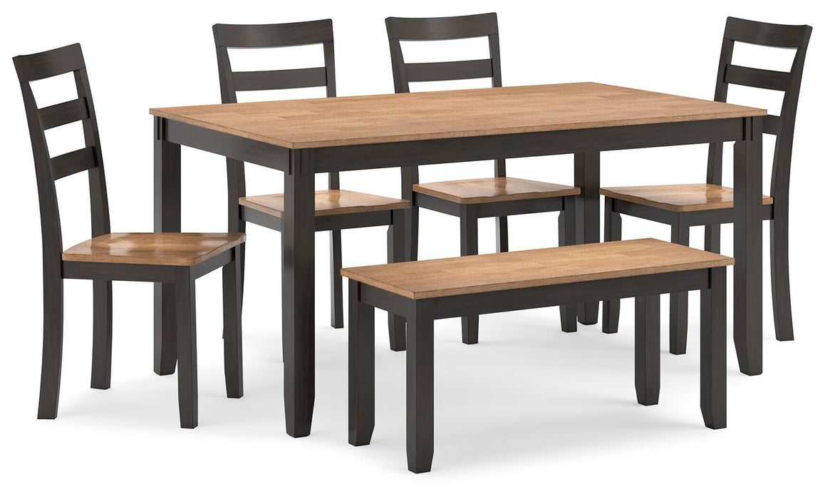 Gesthaven Dining Table with 4 Chairs and Bench (Set of 6) - MI Hometown Furnishings (MI)*
