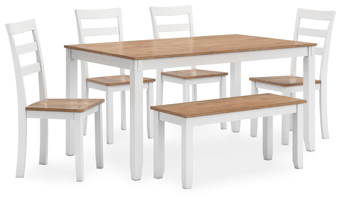 Gesthaven Dining Table with 4 Chairs and Bench (Set of 6) - MI Hometown Furnishings (MI)*