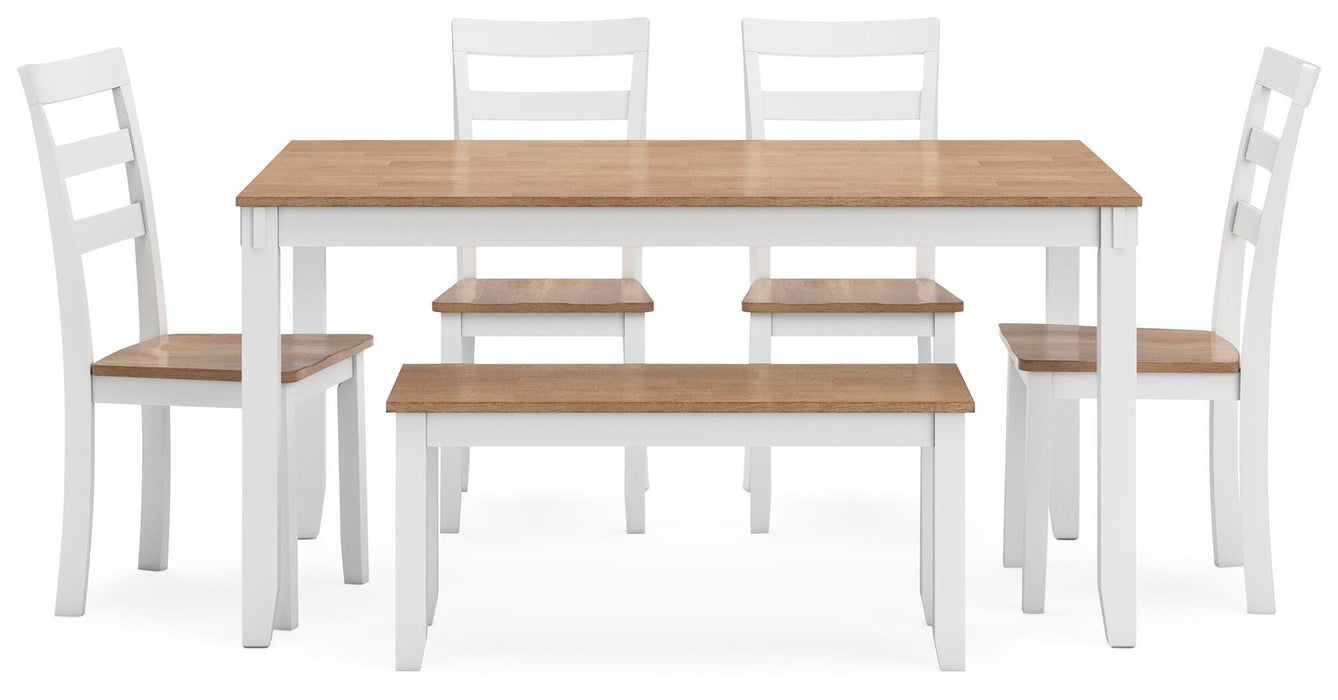 Gesthaven Dining Table with 4 Chairs and Bench (Set of 6) - MI Hometown Furnishings (MI)*
