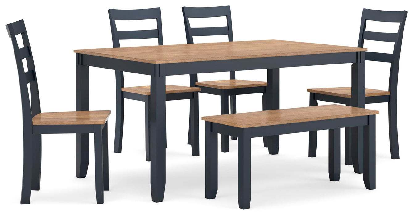 Gesthaven Dining Table with 4 Chairs and Bench (Set of 6) - MI Hometown Furnishings (MI)*
