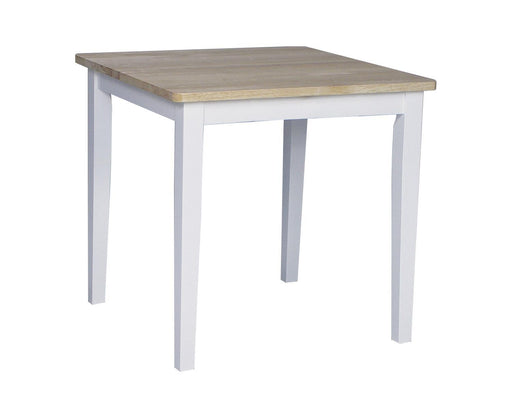 John Thomas Furniture Dining Essentials 30" Square Table in White/Natural image