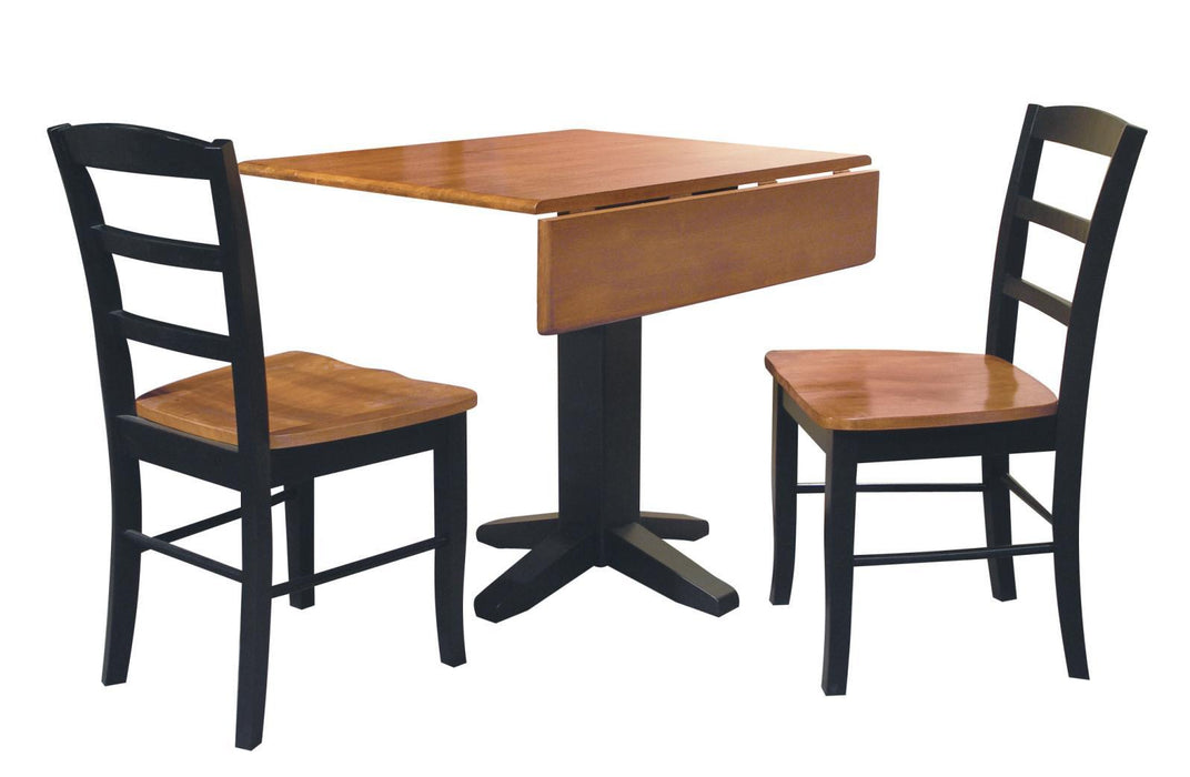 John Thomas Furniture Dining Essentials 36" Dropleaf Table in Cinnamon/Espresso