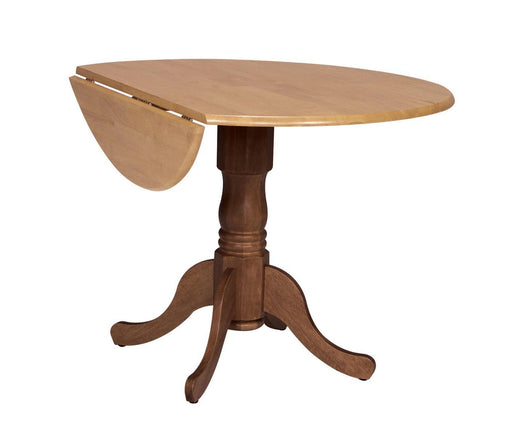 John Thomas Furniture Dining Essentials 42" Dropleaf Round Table in Cinnamon/Espresso image