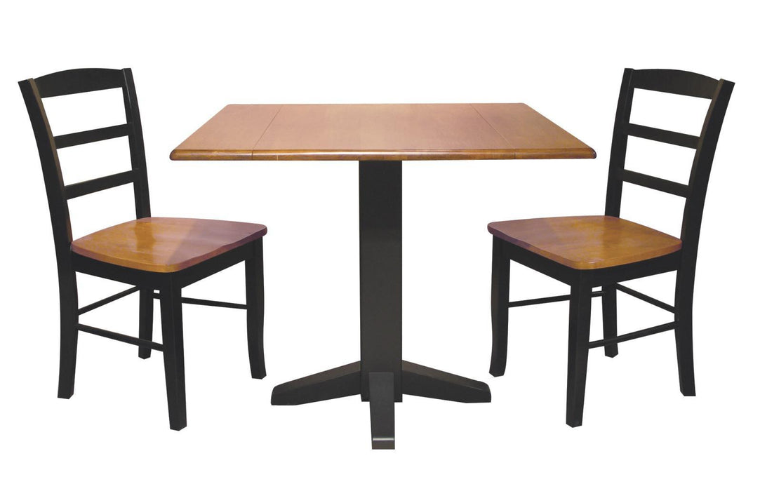 John Thomas Furniture Dining Essentials 36" Dropleaf Table in Cinnamon/Espresso