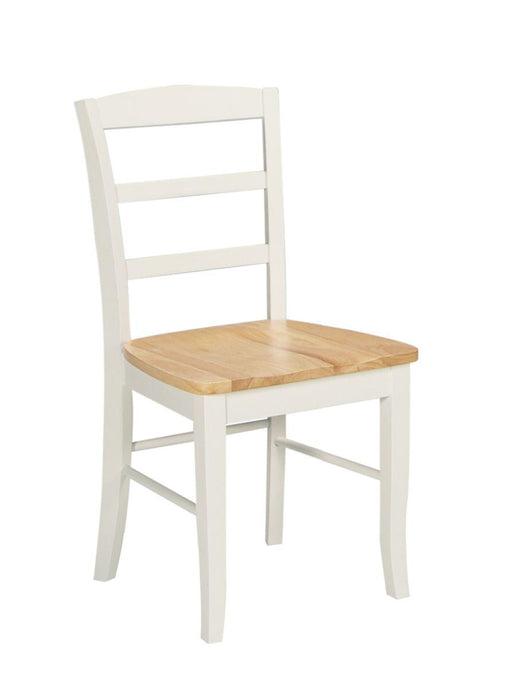 John Thomas Furniture Dining Essentials Madrid Side Chair (Set of 2) in White/Natural image