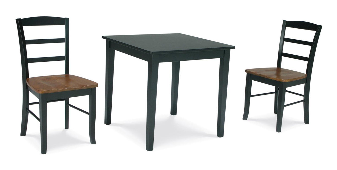 John Thomas Furniture Dining Essentials Square Pub Table in Black/Cherry-36S