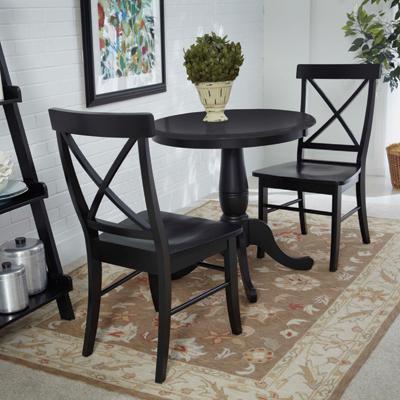 John Thomas Furniture Dining Essentials X Back Side Chair (Set of 2) in Black