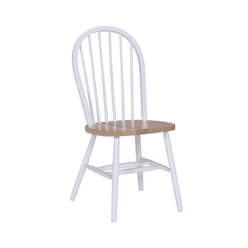 John Thomas Furniture Dining Essentials Windsor Side Chair (Set of 2) in White/Natural image