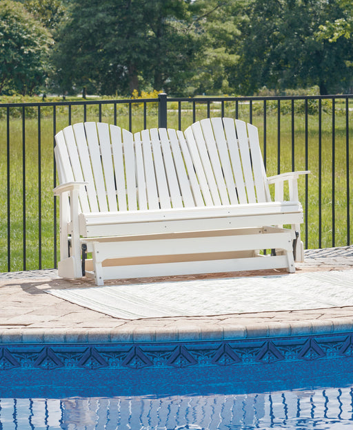 Hyland wave Outdoor Glider Loveseat - MI Hometown Furnishings (MI)*