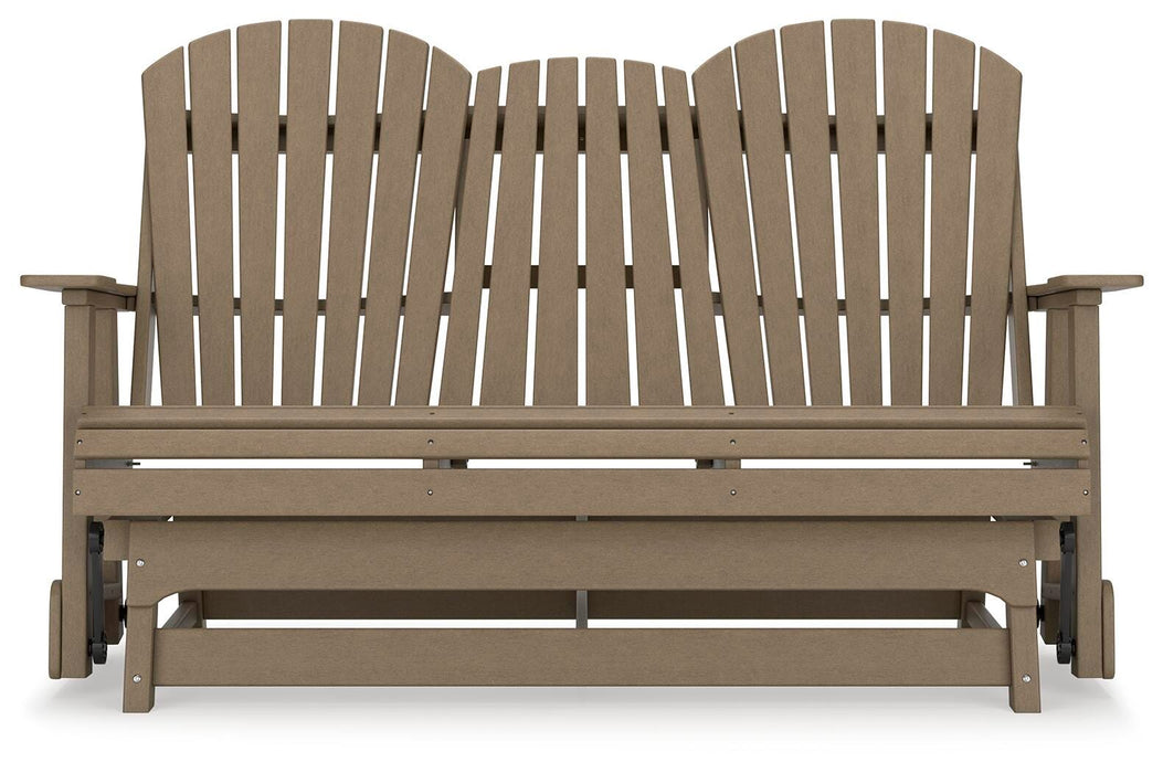 Hyland wave Outdoor Glider Loveseat - MI Hometown Furnishings (MI)*