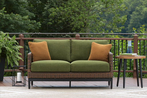 Horizon Hall Outdoor Loveseat with Cushion - MI Hometown Furnishings (MI)*