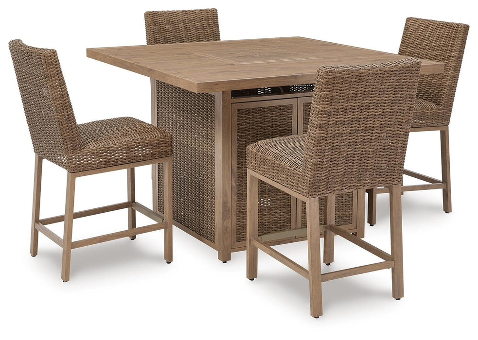 Walton Bridge Outdoor Bar Set - MI Hometown Furnishings (MI)*