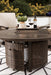 Paradise Trail Paradise Trail Fire Pit Table with 4 Nuvella Swivel Lounge Chairs - MI Hometown Furnishings (MI)*