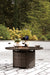Paradise Trail Paradise Trail Fire Pit Table with 4 Nuvella Swivel Lounge Chairs - MI Hometown Furnishings (MI)*