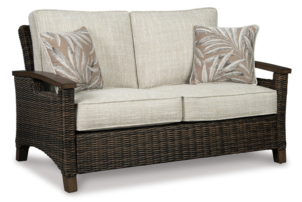 Paradise Trail Outdoor Loveseat, Lounge Chairs and Fire Pit Table - MI Hometown Furnishings (MI)*