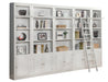 Parker House Boca 6-Piece Inset Bookcase Wall with Ladder in Cottage White