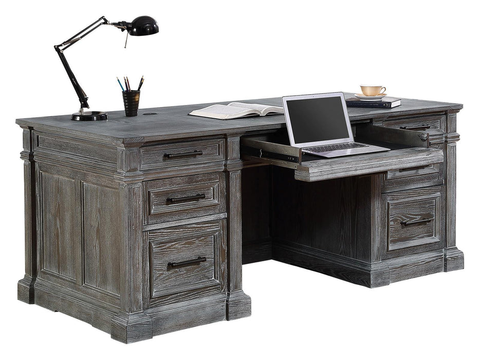 Parker House Gramercy Park Double Pedestal Executive Desk in Vintage Burnished Smoke-3