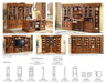 Parker House Huntington Exp. Bridge, Shelf and Backpanel in Vintage Pecan