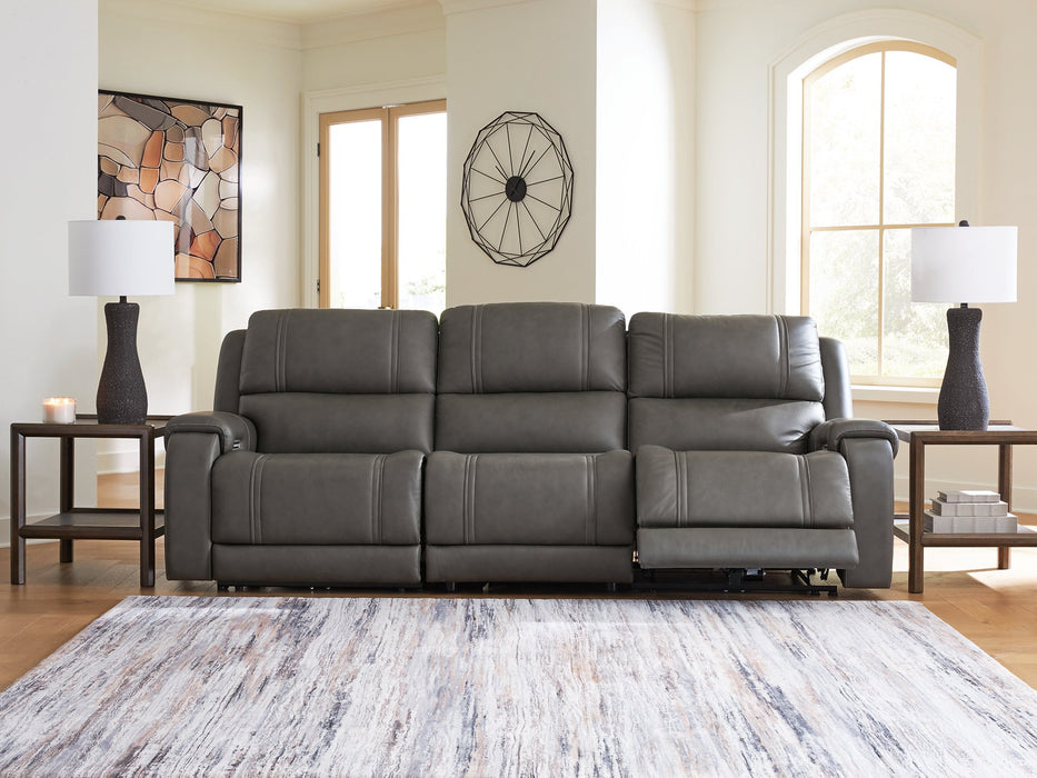 5Z - Pittson Power Sectional Reclining Sofa - MI Hometown Furnishings (MI)*