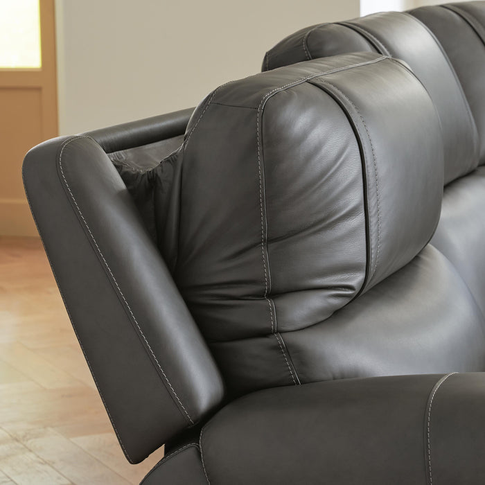 5Z - Pittson Power Reclining Sectional Loveseat with Console - MI Hometown Furnishings (MI)*