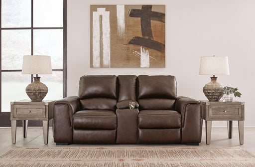 Alessandro Power Reclining Loveseat with Console - MI Hometown Furnishings (MI)*