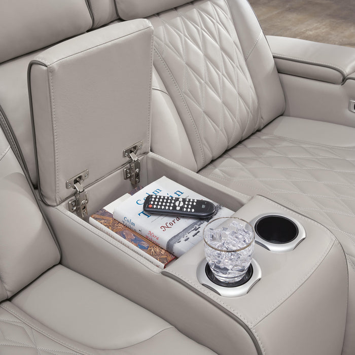 Boyington Power Reclining Loveseat with Console - MI Hometown Furnishings (MI)*