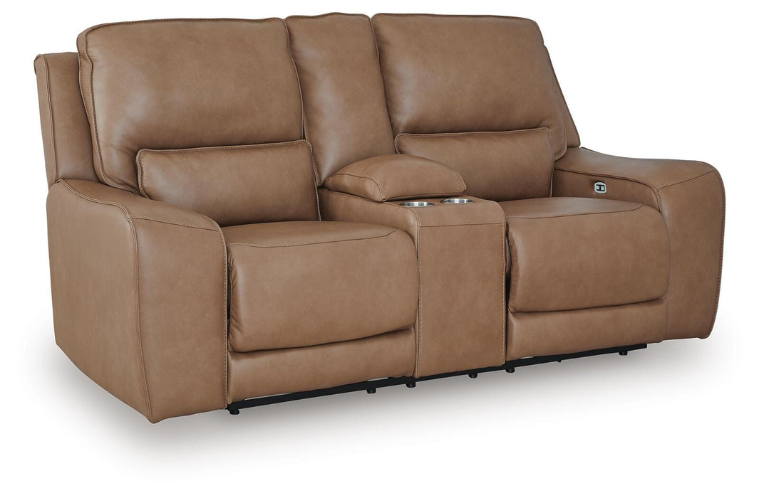 DeepWakes Power Reclining Loveseat with Console - MI Hometown Furnishings (MI)*
