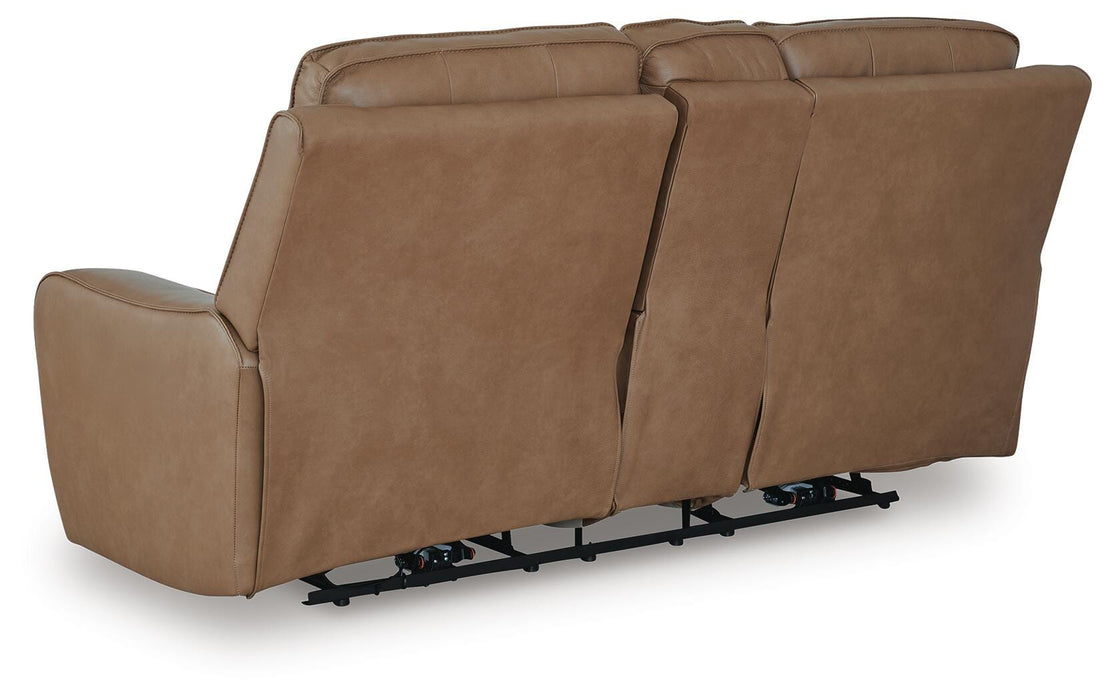 DeepWakes Power Reclining Loveseat with Console - MI Hometown Furnishings (MI)*