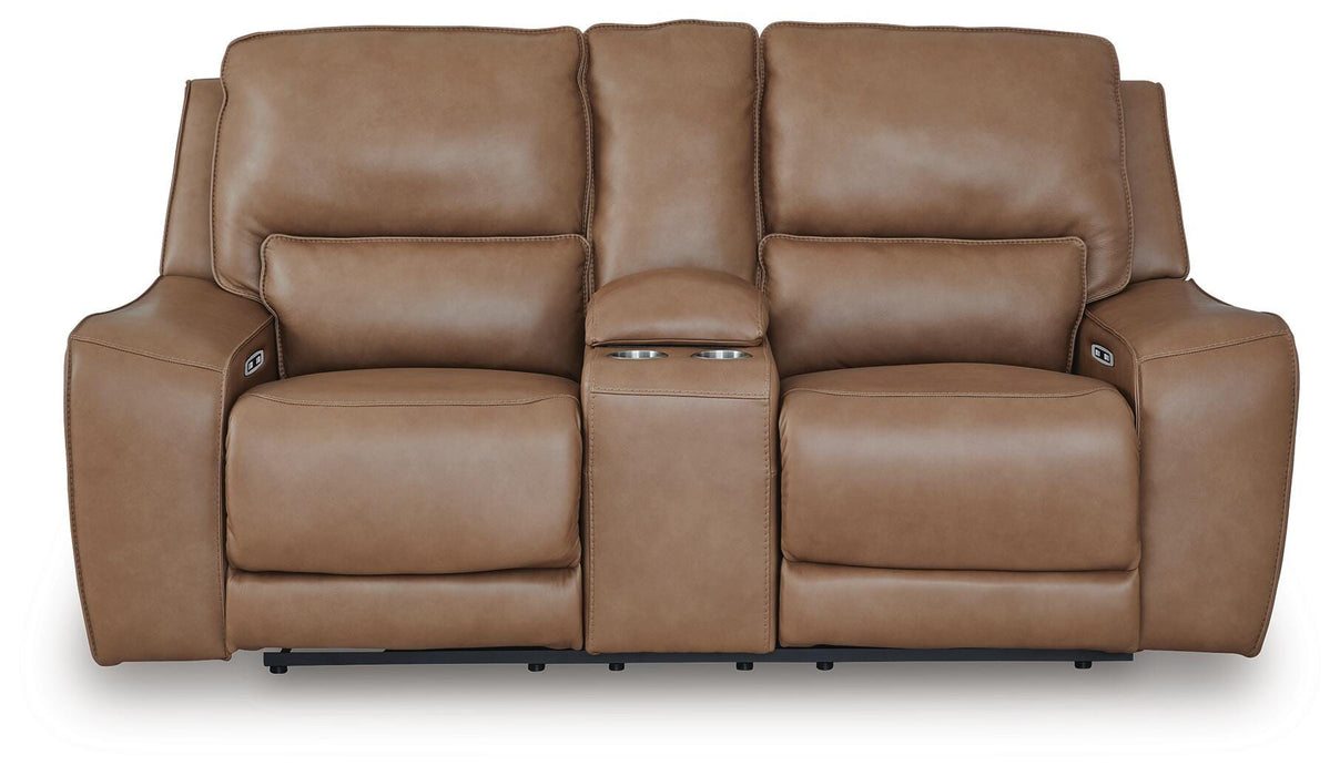 DeepWakes Power Reclining Loveseat with Console - MI Hometown Furnishings (MI)*