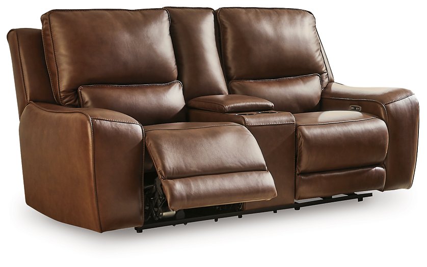 DeepWakes Power Reclining Loveseat with Console - MI Hometown Furnishings (MI)*