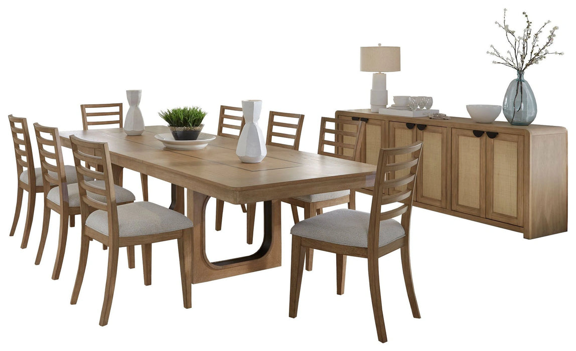Parker House Escape - Dining 84 Inch Rectangular Extendable Table with Console and 8 Ladderback Chairs