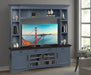 Parker House Americana Modern 92 in. TV Console with Hutch and LED Lights in Denim