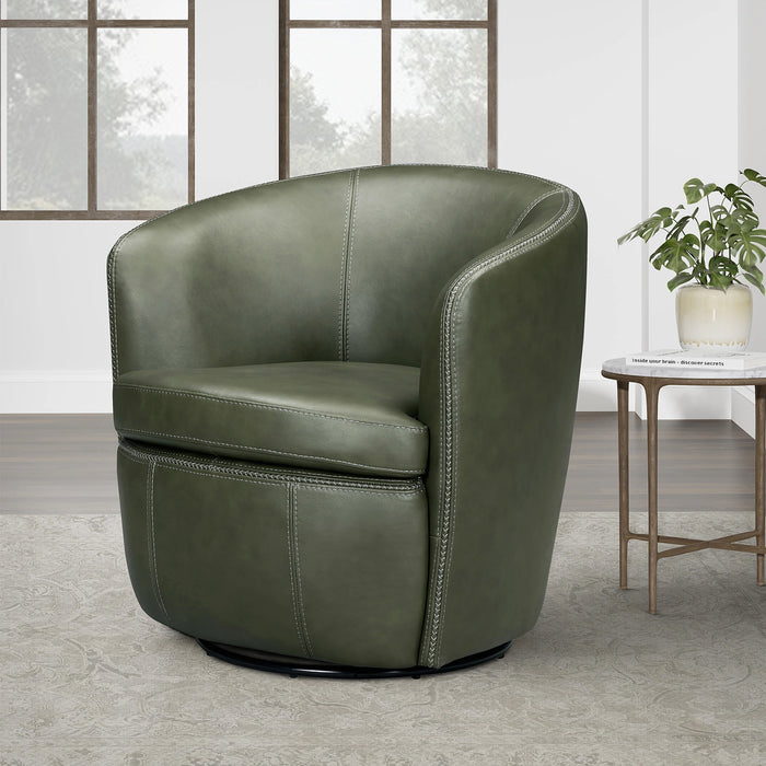 Parker Living Barolo 100% Italian Leather Swivel Club Chair