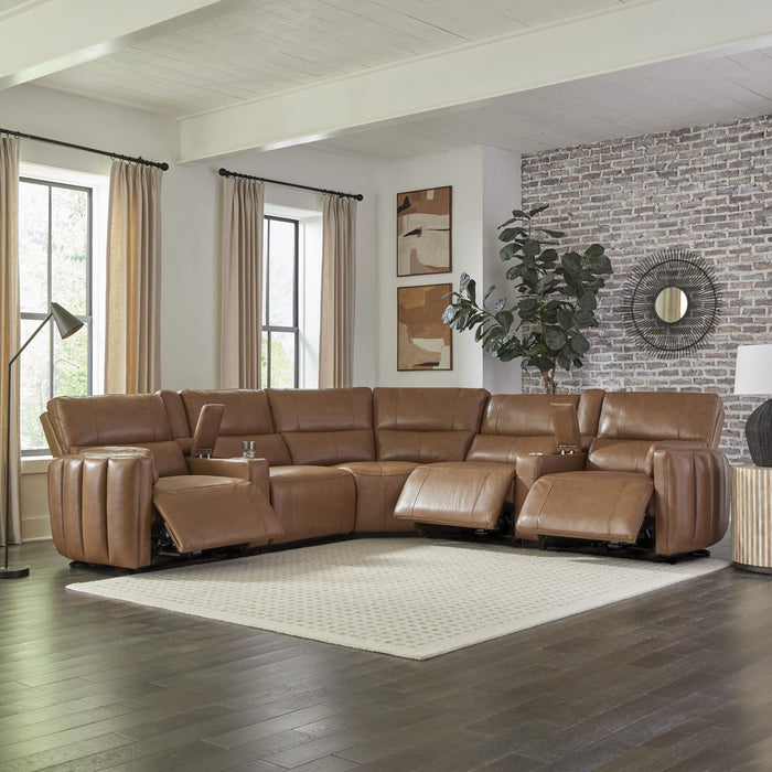 Parker Living Modesto 7 Piece Modular Power Reclining Sectional with Power Adjustable Headrests