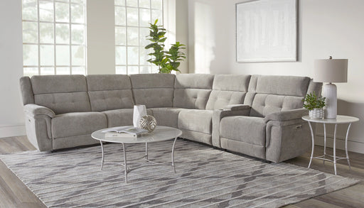 Parker Living Richland - Bristol Grey 6 Piece Modular Power Reclining Sectional with Power Adjustable Headrests