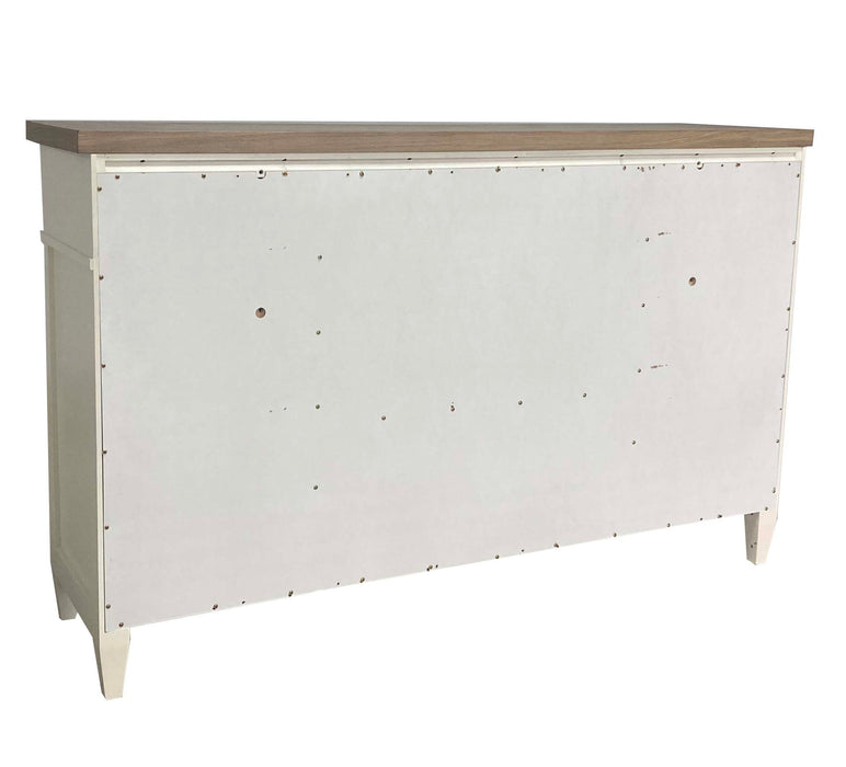 Parker House Americana Modern Bedroom Queen Shelter Bed 2 Nightstands Dresser with Mirror and Chest