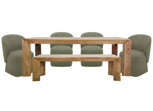 Parker House Crossings - Downtown Dining 86 Inch Rectangular Dining Table With 4 Upholstered Chairs